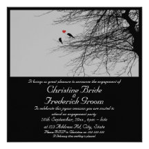 Love Birds, 5.25"x5.25" engagement announcement