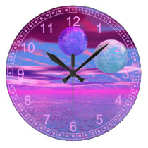 Love Birds - Abstract Magenta & Violet Passion wall clocks