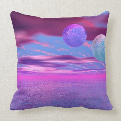 Love Birds - Abstract Pink and Purple Passion Throw Pillow