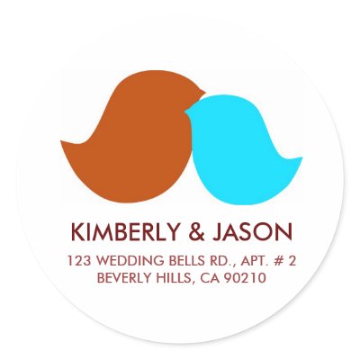 Love Birds Address Labels Sticker