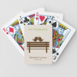 Love Birds Bench {green} Playing Cards