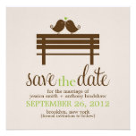 Love Birds Bench Wedding Save the Date {green} Personalized Invite