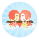 Love Birds - Blue stickers by creativetaylor Love Birds - Blue stickers