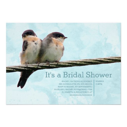 Love Birds Bridal Shower Invitations