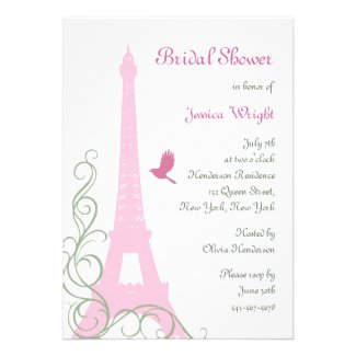 Love Birds Bridal Shower Personalized Announcement