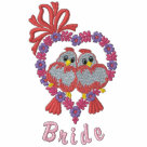 basic_zip_fleece_track_jacket_light - Delightfully romantic embroidered wedding apparel. Embroidered pair of sweet pink love birds perched on a floral heart with bow accent.  Text says... Bride in deep pink.: Sizes  Available colors: black