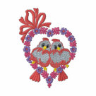 ladies_zip_hoody - Delightfully romantic embroidered wedding apparel. Embroidered pair of sweet pink love birds perched on a floral heart with bow accent.  on Back...Text says... Bride in deep pink .: Sizes  Available colors: white