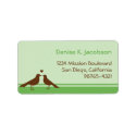 Love birds brown green stripe custom mailing label