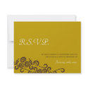 Love birds brown modern wedding rsvp response invitation