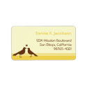 Love birds brown yellow stripe custom mailing label