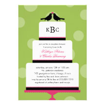 Love Birds Cake Wedding Shower Invitation