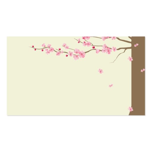 Love Birds Cherry Blossom Name Cards Business Card Template (back side)