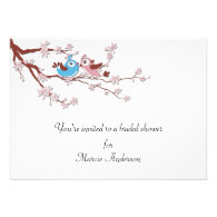 Love Birds Cherry Blossoms Bridal Shower Invite
