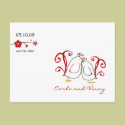 Love Birds & Cherry Blossoms Save the Date Card postcards by DioSelina Love Birds & Cherry Blossoms Save the Date Card postcards