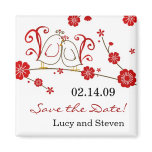 Love Birds & Cherry Blossoms Save the Date Magnet