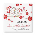 Love Birds & Cherry Blossoms Save the Date magnets by DioSelina Love Birds & Cherry Blossoms Save the Date magnets