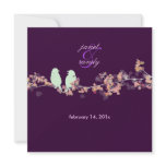 Love birds/colorful pink cherry/sakura blossoms custom invites