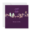 Love birds/colorful pink cherry/sakura blossoms invitations
