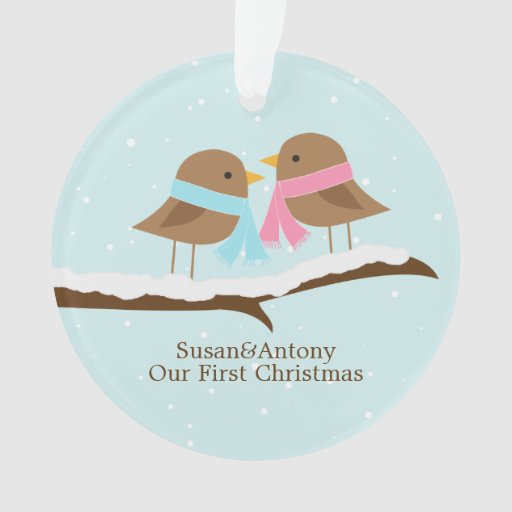 love birds couple personalized christmas ornament zazzle love birds couple personalized christmas ornament zazzle