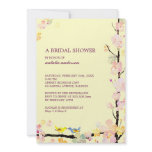 "Love Birds" Cream Floral Bridal Shower Invitation