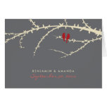 Love Birds Custom Thank You Card (cranberry)