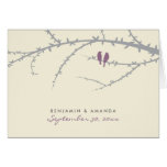 Love Birds Custom Thank You Card (lavender)