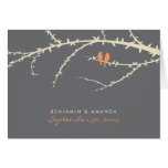 Love Birds Custom Thank You Card (peach)