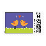 Love Birds (Day) Custom Wedding Postage stamps