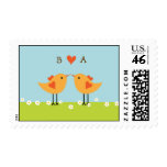 Love Birds (Day) Custom Wedding Postage stamps