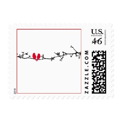 Love birds DIY postage Winter Wedding by elegant postage