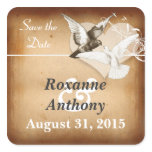love birds doves save the date sticker