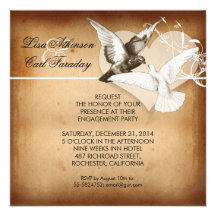 love birds elegant engagement party invitation