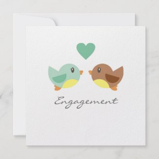 Love Birds Engagement Invitation Announcement