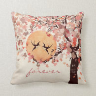 Love Birds - Fall Wedding Anniversary Pillow