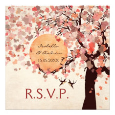 Love Birds - Fall Wedding RSVP Card