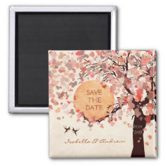 Love Birds - Fall Wedding Save the Date Magnet.