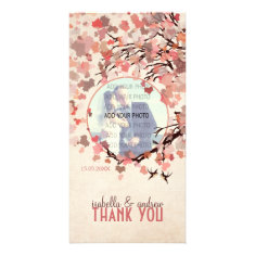 Love Birds - Fall Wedding Thank You Personalized Photo Card