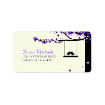 Love Birds Falling Hearts Address Labels