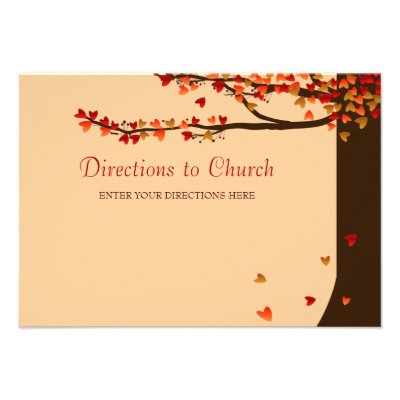 Love Birds Falling Hearts Directions Card Announcement