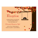 Love Birds Falling Hearts Mini Reception 100pk Business Card Template