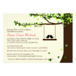 Love Birds Falling Hearts Oak Tree Bridal Shower Announcement