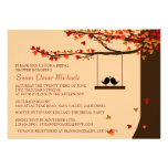 Love Birds Falling Hearts Oak Tree Bridal Shower Personalized Announcements