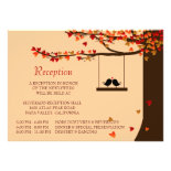 Love Birds Falling Hearts Oak Tree Reception Card Personalized Invites
