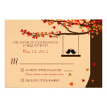 Love Birds Falling Hearts Oak Tree RSVP Custom Invitation