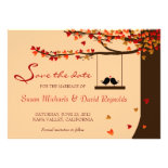 Love Birds Falling Hearts Oak Tree Save the Date Personalized Announcement
