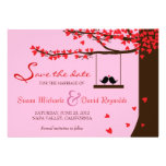 Love Birds Falling Hearts Oak Tree Save the Date Custom Invitations