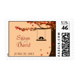 Love Birds Falling Hearts Oak Tree Stamp