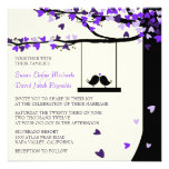 Love Birds Falling Hearts Oak Tree Wedding Invite