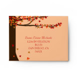 Love Birds Falling Hearts RSVP Envelope