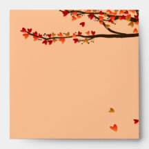 Love Birds Falling Hearts Wedding Envelope